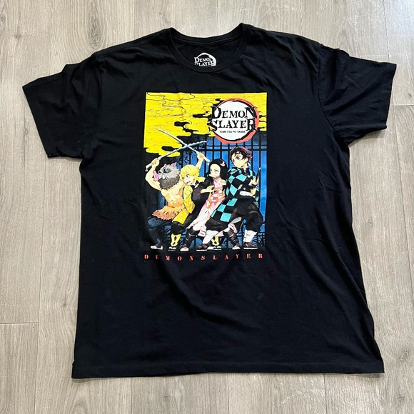 Demon Slayer T-Shirt Black Size XL Tanjiro, Nezuko, Zenitsu and Inosuke - Picture 1 of 6
